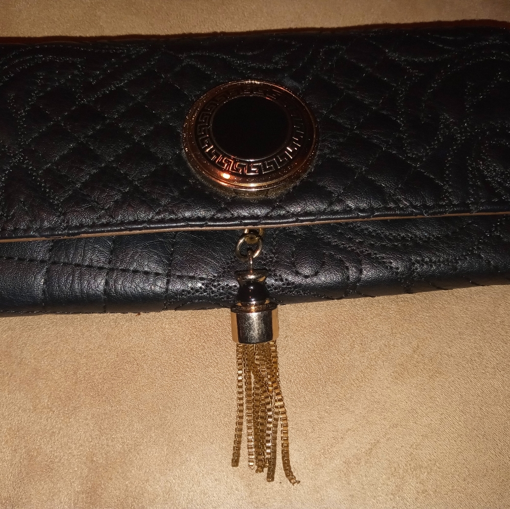 Black and gold wallet
